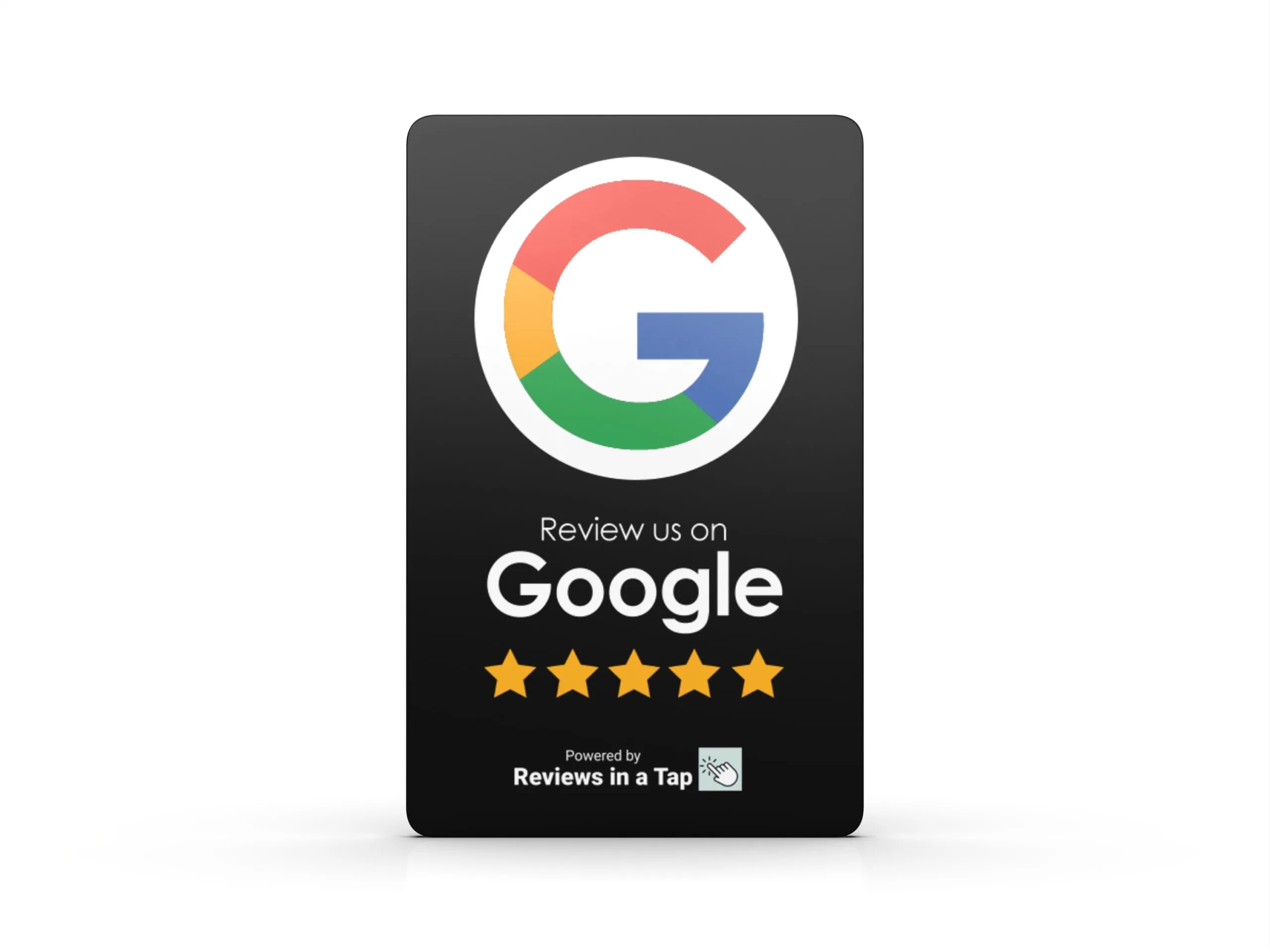 Google reviews in a tap black card